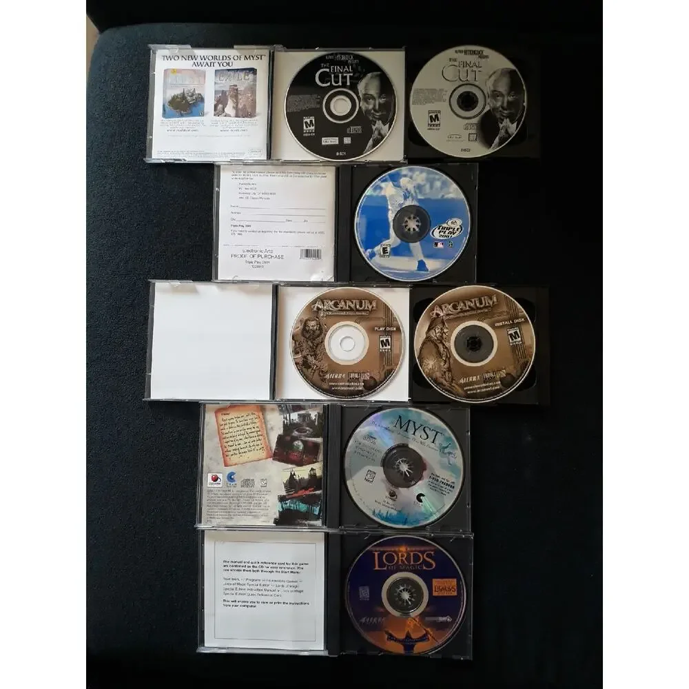 Lords of Magic, Arcanum, EA Sports Triple Play, Alfred Hitchcock The Final Cut.